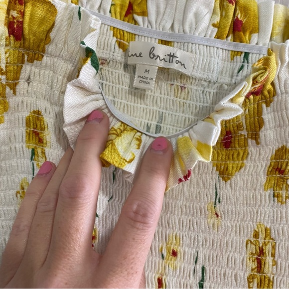 NINE BRITTON Aryell Smocked Peplum Top - Picture 3 of 4